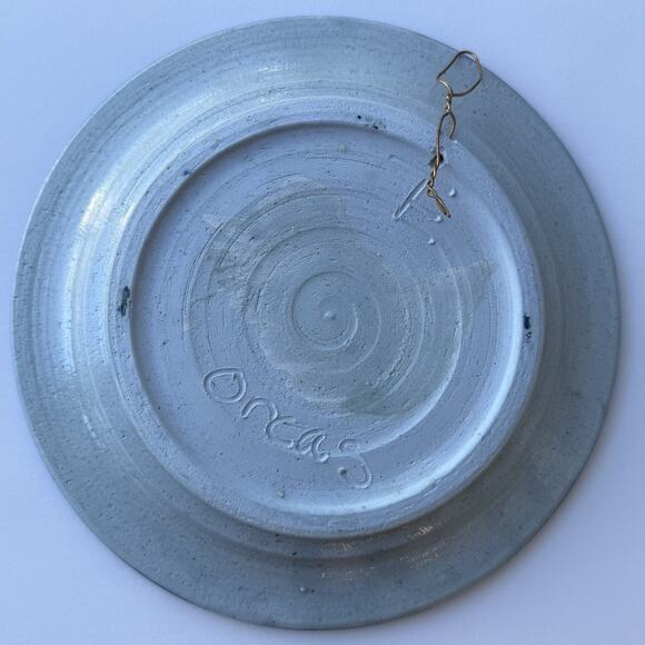 Orcas Island Pottery Trudy Erwin Small Wall Hanging Plate 7 1/4" Washington - Picture 4 of 4